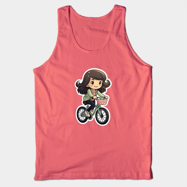 Kawaii bike commute Tank Top by Hochiedesigns